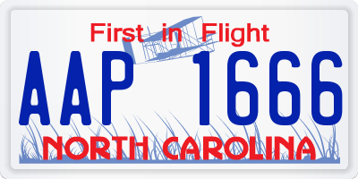 NC license plate AAP1666
