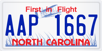 NC license plate AAP1667