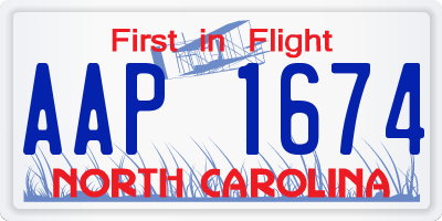 NC license plate AAP1674