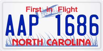 NC license plate AAP1686