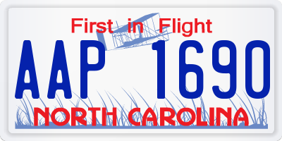 NC license plate AAP1690