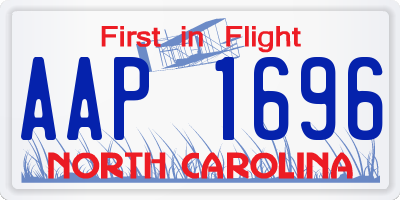 NC license plate AAP1696