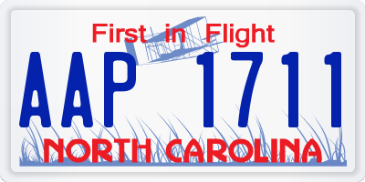 NC license plate AAP1711