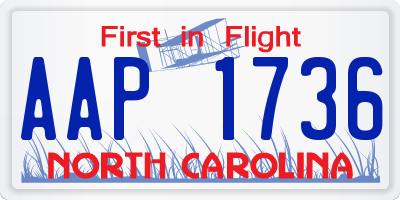 NC license plate AAP1736