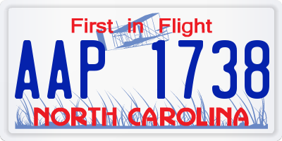 NC license plate AAP1738