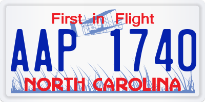 NC license plate AAP1740