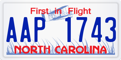 NC license plate AAP1743