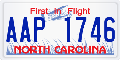 NC license plate AAP1746