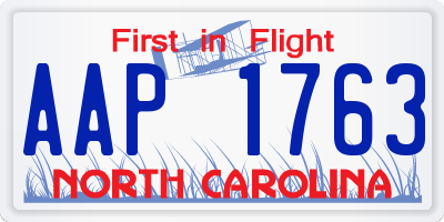 NC license plate AAP1763