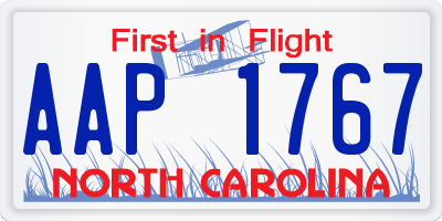 NC license plate AAP1767