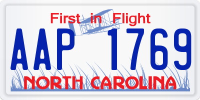 NC license plate AAP1769