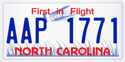 NC license plate AAP1771