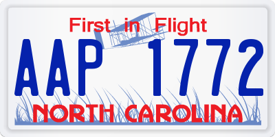 NC license plate AAP1772