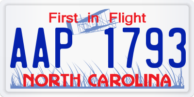 NC license plate AAP1793