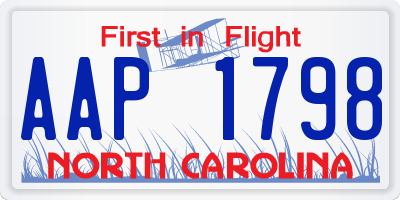 NC license plate AAP1798