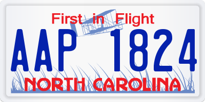 NC license plate AAP1824