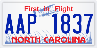 NC license plate AAP1837