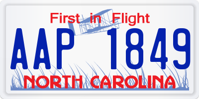 NC license plate AAP1849