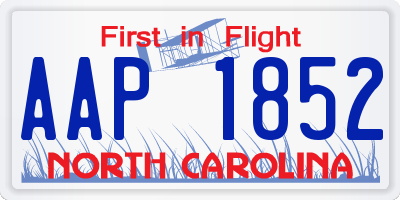 NC license plate AAP1852
