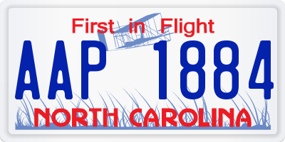 NC license plate AAP1884