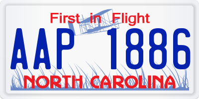 NC license plate AAP1886