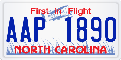 NC license plate AAP1890