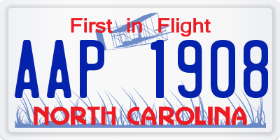 NC license plate AAP1908