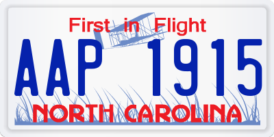 NC license plate AAP1915
