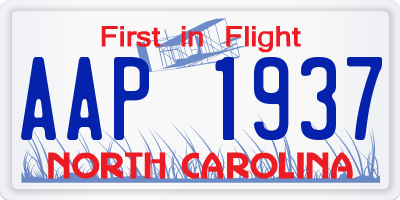 NC license plate AAP1937
