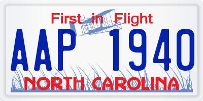 NC license plate AAP1940