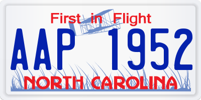 NC license plate AAP1952