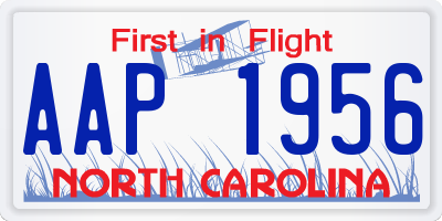 NC license plate AAP1956