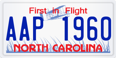 NC license plate AAP1960