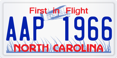 NC license plate AAP1966