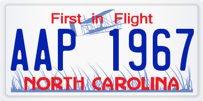 NC license plate AAP1967