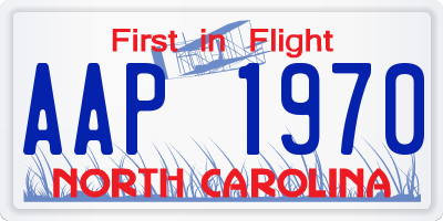 NC license plate AAP1970