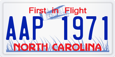 NC license plate AAP1971