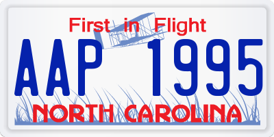 NC license plate AAP1995
