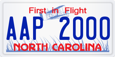 NC license plate AAP2000