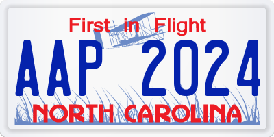 NC license plate AAP2024