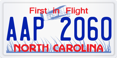 NC license plate AAP2060