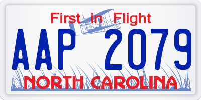 NC license plate AAP2079