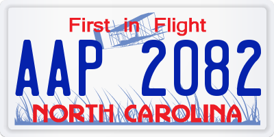 NC license plate AAP2082