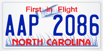 NC license plate AAP2086