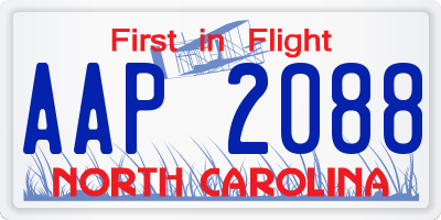 NC license plate AAP2088
