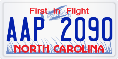 NC license plate AAP2090