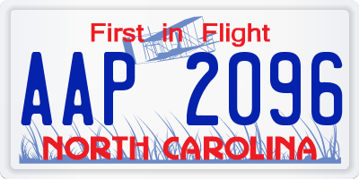 NC license plate AAP2096