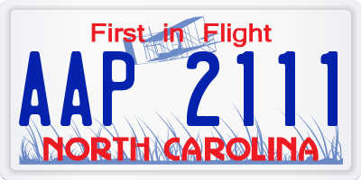 NC license plate AAP2111