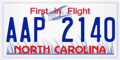 NC license plate AAP2140