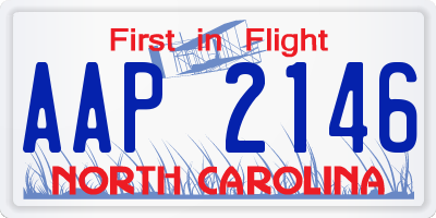 NC license plate AAP2146